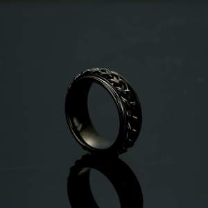 Commercio all'ingrosso interspago 8mm Fidget ansia Spinner anello tungsteno per uomo donna nero blu argento oro agitarsi anello ansia - Product Image 4