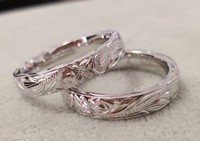 Bijoux fins personnalisés Vintage Hawaii diamant Cz gravure bague bijoux or Rose argent Sterling Plumeria ancien anglais bague de défilement