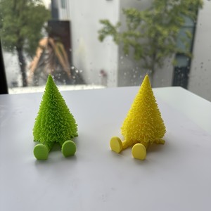 Holiday <b>Christmas</b> <b>Tree</b> Figurine Set Plastic Handmade <b>Mini</b> Sculpture Desktop Ornament for Home Office Decor - Product Image 3