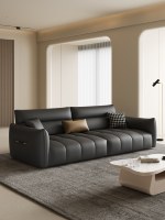 Canapé Chesterfield trois places en cuir véritable Mufang, design moderne et confortable de style mid-century, idéal pour appartement et maison familiale, dernier modèle