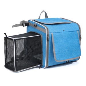 Sac de transport <span class=keywords><strong>pliable</strong></span> à parois souples avec <span class=keywords><strong>4</strong></span> portes ouvrables et fenêtres en maille pour vélo, sac à dos pour animaux de compagnie, chat, chien - Product Image 4