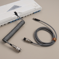 Câble enroulé double gaine couleur GX12 noir, connecteur Mini XLR YC8 4 broches 5 broches pour aviation, clavier, USB-C