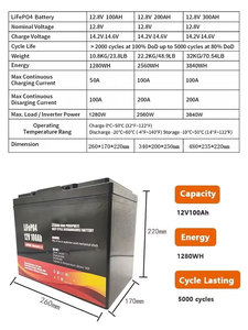 Batteria di Grado A 12V 24V 48V 100Ah 200Ah 300Ah 400Ah Litio Ferro Fosfato per Accumulo Solare e Alimentazione Marina 12V200Ah 12V LiFePO4 <span class=keywords><strong>B</strong></span> - Product Image 5