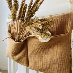 Hot Sales Boho Musselina Algodão Berço Organizador <span class=keywords><strong>Baby</strong></span> <span class=keywords><strong>Bed</strong></span> Portátil Pendurado Armazenamento Sacos Toy Fralda Fralda Bolso para cama Berço - Product Image 5