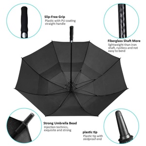 Персонализированный сверхлучший Двойной Навес для гольфа большой негабаритный непродуваемый Водонепроницаемый Автоматический Открытый Зонт с черным покрытием - Product Image 4