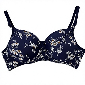 Sujetador acolchado sin aros para mujer, con estampado, suave y elástico, para uso diario, cómodo, disponible en varios estampados, elegante. - Product Image 1