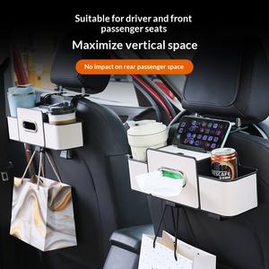 NUEVA Caja de Almacenamiento Multifuncional de Cuero para Auto 2025 con Portavasos, Organizador para Respaldo de Asiento y Gancho para Auto - Product Image 5