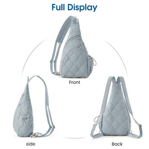 Bolso Bandolera Casual Acolchado, Mochila de Día Unisex Ligera, con Diseño de Leopardo y Rayas, de Nailon Resistente, Bolso de Hombro y Pecho a la Moda - Product Image 3