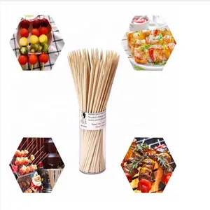 Environment Friendly Thin Bamboo Sticks Disposable BBQ Barbecue Food Stick Skewer With Custom Size