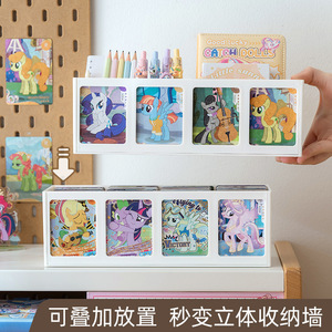 Small Pony Card Organizer Stackable With Compartments Transparent Pen Holder Stationery Storage Box Classic 4 Colors - Product Image 4
