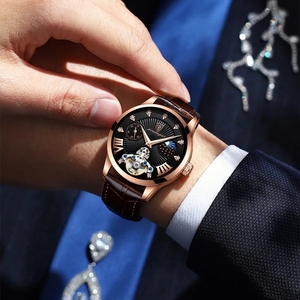 Reloj de Pulsera POEDAGAR 906 para Hombre, Nuevo, de Cuero Negro, Resistente al Agua, Luminoso, de Lujo, de Cuarzo - Product Image 3