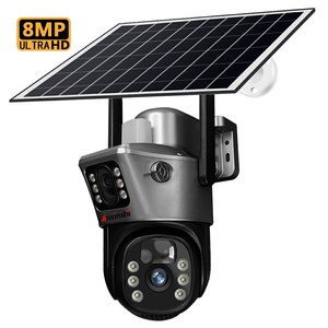 8MP 4G Dual Lens Dual Screen Battery CCTV Motion Detection Human Automatic Tracking CCTV Camera Wireless Solar Camera