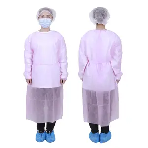 Manufactory Wholesalemedical gown pink disposable visitor gown with quick delivery