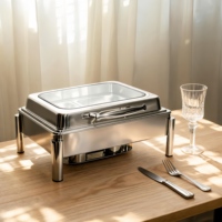 Hochwertiger Rechteckiger Chafing Dish, Großvolumiges Catering-Equipment, Kommerzieller Chafing Dish Buffet-Server für Partys und Events