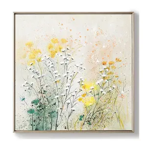 Factory Outlet Paintings For Living Room Wall Handmade Modern Abstract Canvas Flower Oil Painting