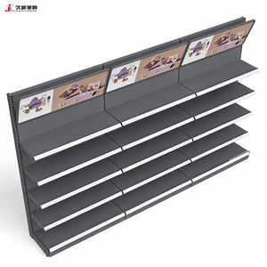 Étagère de présentation de marchandises JIUSHUN, présentoir de supermarché en métal personnalisé avec panneau d'affichage triangulaire - Product Image 3