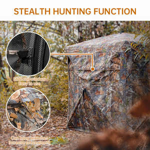 Portable 2-3 Person Pop-Up Camouflage Tent for Outdoor Camping Fishing Bird Watching Lightweight Quick Open for <b>Hunting</b> - Product Image 3