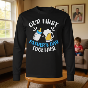 Camiseta de manga larga para papá y bebé, para nuestro primer Día del Padre juntos - Product Image 3
