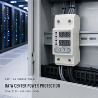 Dispositivo de Protección de Sobretensión/Baja Tensión Ajustable AVP AC Monofásico 110V/220V, Protector de Energía 40A-100A 1P+N para Uso en Centros de Datos