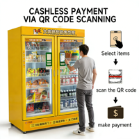 Máquina Expendedora en Oferta, Proveedor de Máquinas Expendedoras de Bebidas y Snacks en Botella, Pago con Código QR, SDK, Construcción de Acero Inoxidable, Gestión Basada en la Nube