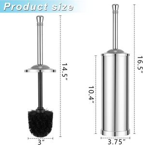 Support de brosse en acier inoxydable au design moderne, brosse de nettoyage durable en acier inoxydable, brosse de toilette, solution complète pour les projets - Product Image 4