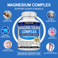 Capsules de complexe de magnésium OEM, complément de vitamines et de minéraux pour adultes et adolescents, favorise un sommeil réparateur, des os et des muscles plus forts