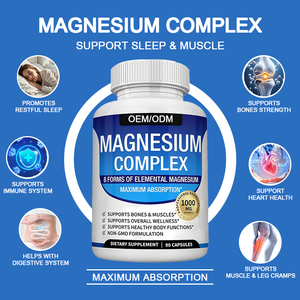 Kapsul Kompleks Magnesium OEM, Suplemen Vitamin & Mineral untuk Dewasa & Remaja, Meningkatkan Kualitas Tidur, Memperkuat Tulang & Otot - Product Image 4
