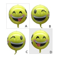 Vente en gros de Ballons en aluminium Mylar Globos 3D 4D 22 pouces hélium Inspire A Smile Face Ballons en aluminium