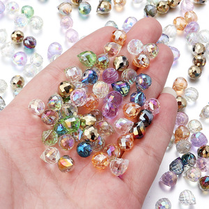 Perles en cristal rondes facettées <span class=keywords><strong>couleur</strong></span> AB brillantes, perles en plastique acrylique transparent, composants en cristal pour la fabrication de bijoux - Product Image 4