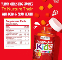 Bonbons gélifiés multivitaminés à marque privée OEM, complexe avec Omega + DHA pour adultes