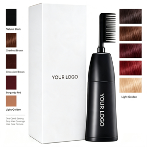 Crème colorante permanente pour cheveux à base d'extraits végétaux, sans ammoniaque, avec pinceau applicateur, prix d'usine, qualité professionnelle - Product Image 1