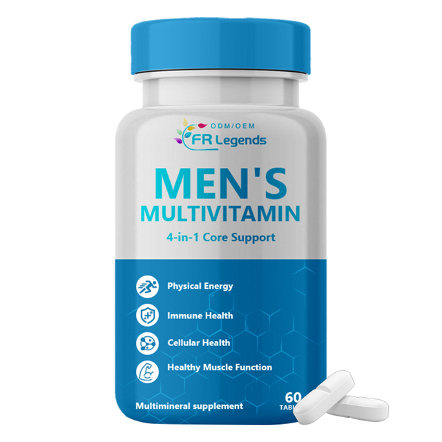 Custom Label Daily Mens Multivitamins Tablets with Vitamin D Zinc Physical Energy Immune Support Supplements for Men