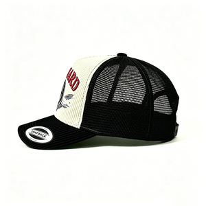 Casquette Trucker Snapback Unisexe Personnalisée avec Broderie, Façon Mode, Devant en Velours Côtelé, Dos en Maille, Toile, Motif Aigle Vintage Ride Hard - Product Image 3