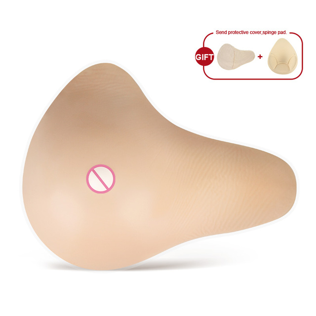 QLT Lightweight CE Certified Lengthened Shape Silicone Prosthesis Protect Armpit Mastectomy Women Soft Comfortable Beige Size