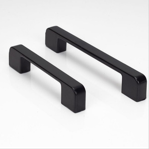 Poignées de meuble modernes en alliage d'aluminium noir, forme barre, durables, pour tiroirs, armoires et placards - Product Image 4