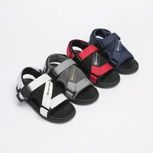 Groothandel Stijlvolle Pu/Mesh En Zwarte Sandalen Voor Tienerjongens Casual Zomerschoolschoenen Voor Kinderen