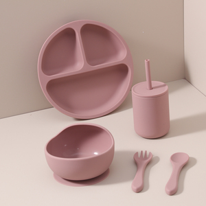 Juego de vajilla de plato de bebé de diseño para niños, plato de ventosa de silicona de grado alimenticio, tenedor para servir comida de bebé, caja de embalaje - Product Image 3