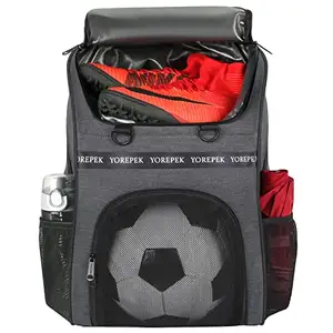 Youth Soccer Bag - Soccer Backpack Bags For Basketball Volleyball Football Sports Includes Separate Cleat Shoe And Ball