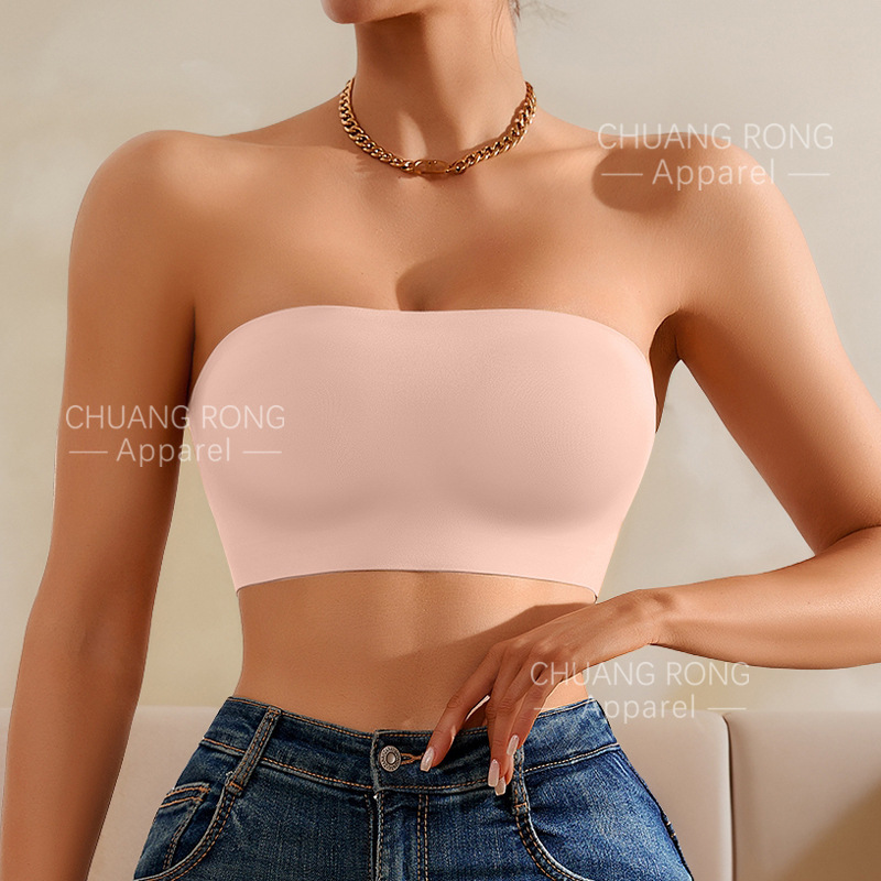 Minimalist Seamless Underwear Adjustable Comfortable Seamless Strapless Wireless Breast Support Bra With Removable Cup Pad