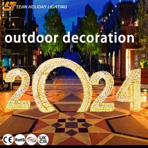 Año nuevo 2024 2025 decoraciones 2024 2025 motivo de luz para decoración al aire libre - Product Image 4
