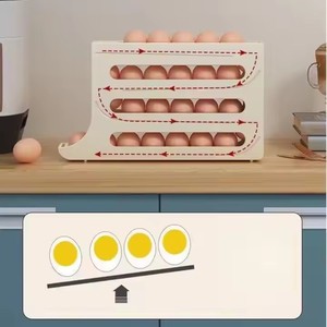 Rts Tự Động Nhựa Khay Trứng Tươi Thủ Môn Nhiều Hai Lớp Slant Miệng Cán Trứng Lưu Trữ Nhà Bếp Tủ Lạnh Lưu Trữ Hộp Thùng - Product Image 2