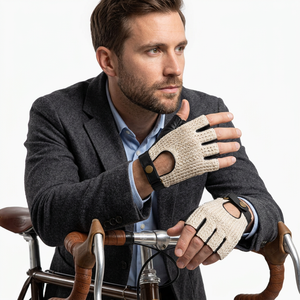 Gants de conduite pour hommes en cuir de chèvre véritable de qualité supérieure, respirants, unis, faits sur mesure, souples, toutes saisons, compatibles écran tactile, pour l'extérieur - Product Image 1