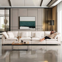 Canapé d'angle modulaire en tissu capitonné et pivotant pour salon de villa, mobilier de maison