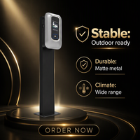 Station de recharge pour véhicules électriques à poser au sol, type poteau, chargeur AC de type 2, support pour stationnement extérieur