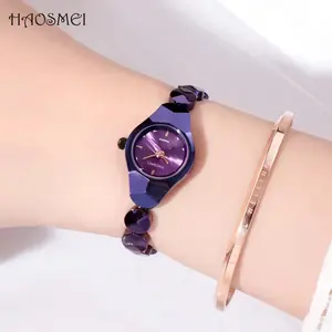 Haosmei 1101 for GEDI Women's Mini Dial Bracelet Simple and Waterproof Tungsten Steel Color Women's Watch Quartz Watch