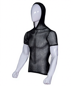 Sweat à capuche en polyester/coton molletonné, style filet, écologique, respirant, hiver, style Rasta Caraïbes, maille large, pour la gym - Product Image 1