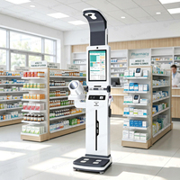 Kiosque de dépistage médical intelligent, borne de santé mobile avec écran LCD