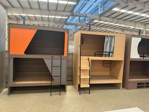 Cama de Dos Pisos con Estructura de Acero y Madera Cama Cápsula de Dos Niveles para Hotel Litera Superior e Inferior de Madera Resistente y Duradera - Product Image 4