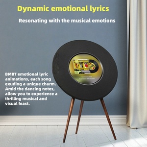 R1 Luxury Berlin Style Floating Lyrics <b>Speaker</b> Aesthetic Wood Tripod Floor <b>Standing</b> Smart Audio System Sound Loudspeaker R1 Spea - Product Image 3