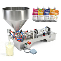 Machine de remplissage semi-automatique à piston à tête unique pour pâtes, 3-200 ml, en acier inoxydable, avec trémie de 30 L